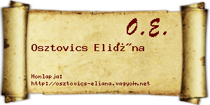 Osztovics Eliána névjegykártya